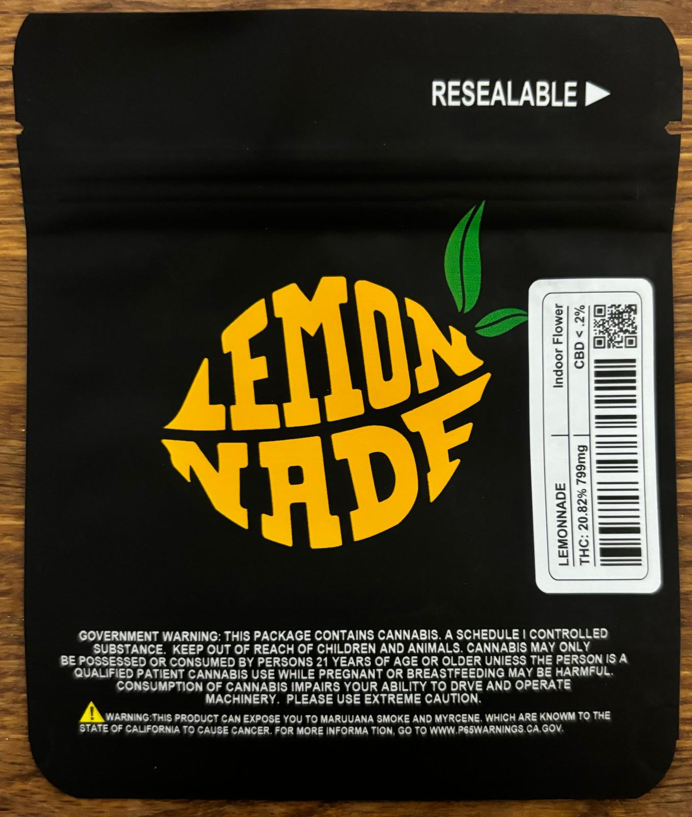 Lemonade 3.5g Mylar bag