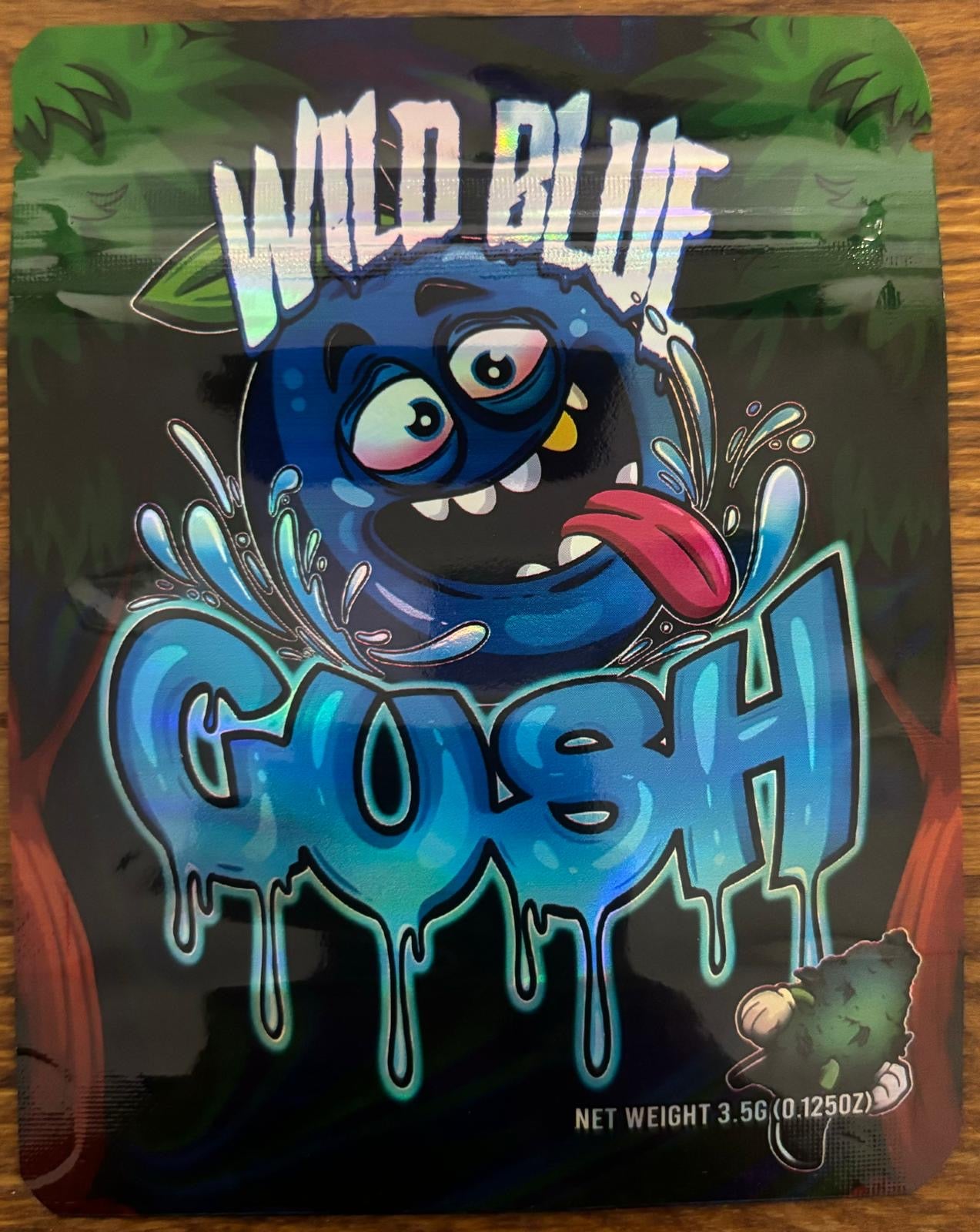 Wild Blue Gush 3.5g Mylar bag