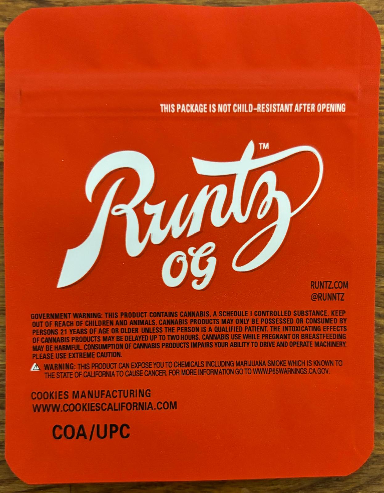 Runtz OG 3.5g Mylar bag