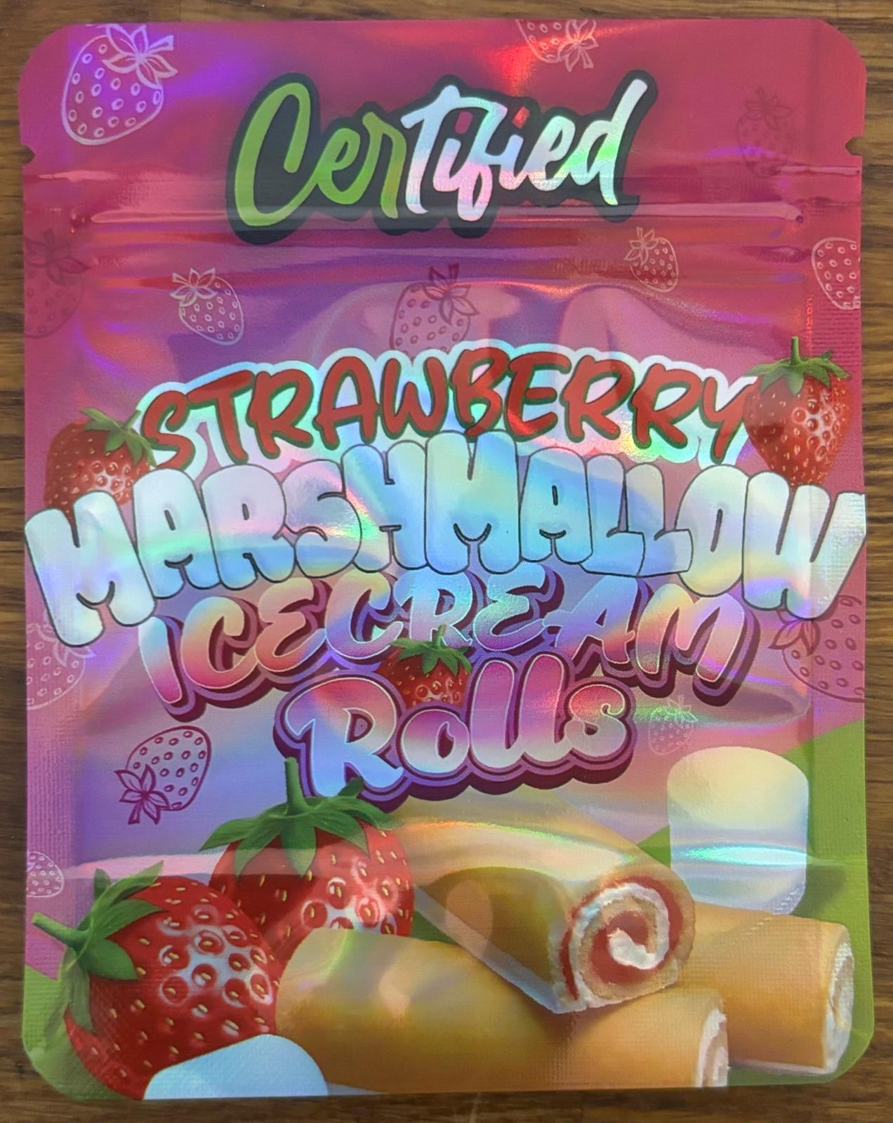 Strawberry Marshmallow Ice Cream Rolls 3.5g Mylar bag