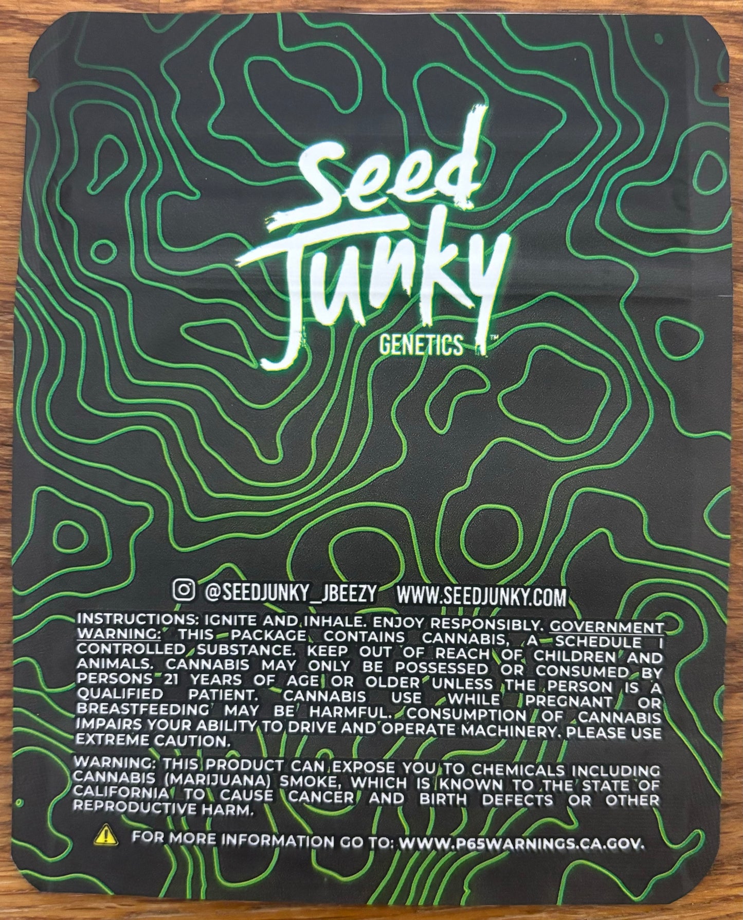 Seed junky 3.5g Mylar bag