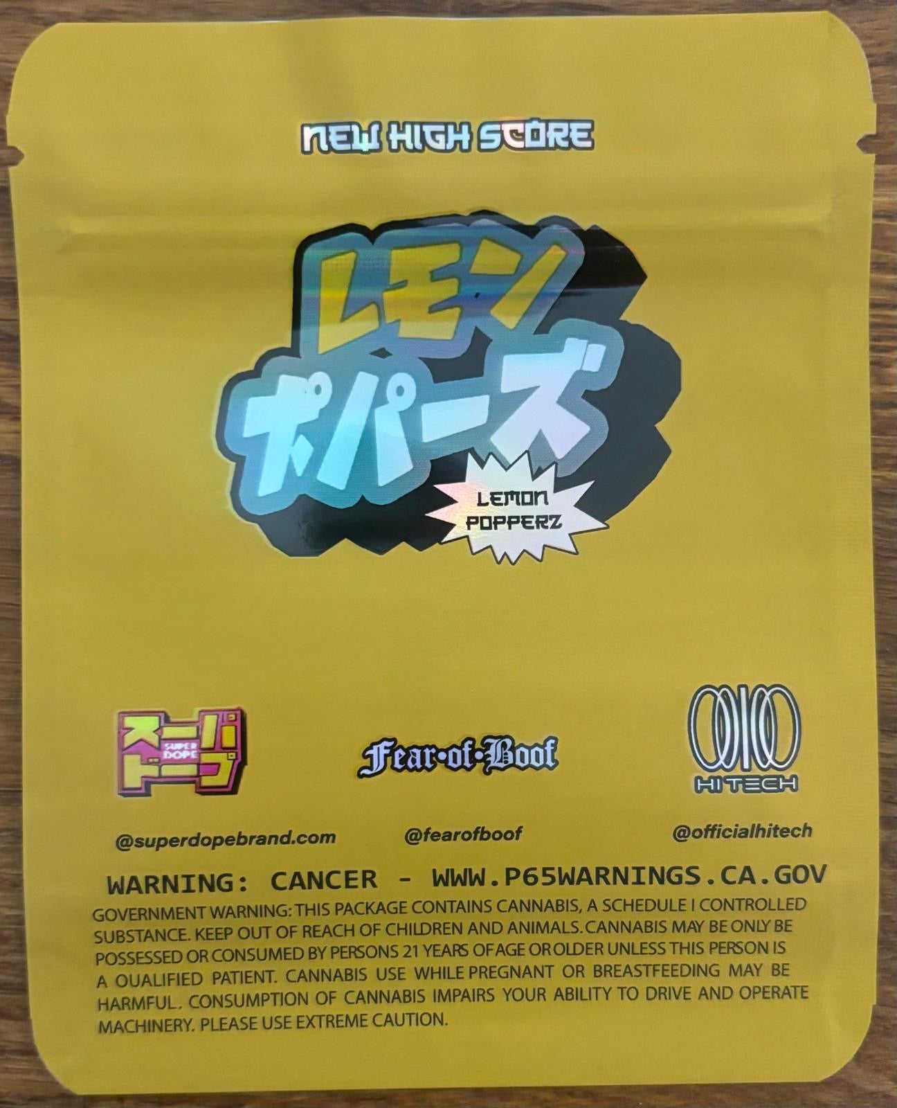 Lemon Popperz 3.5g Mylar bag