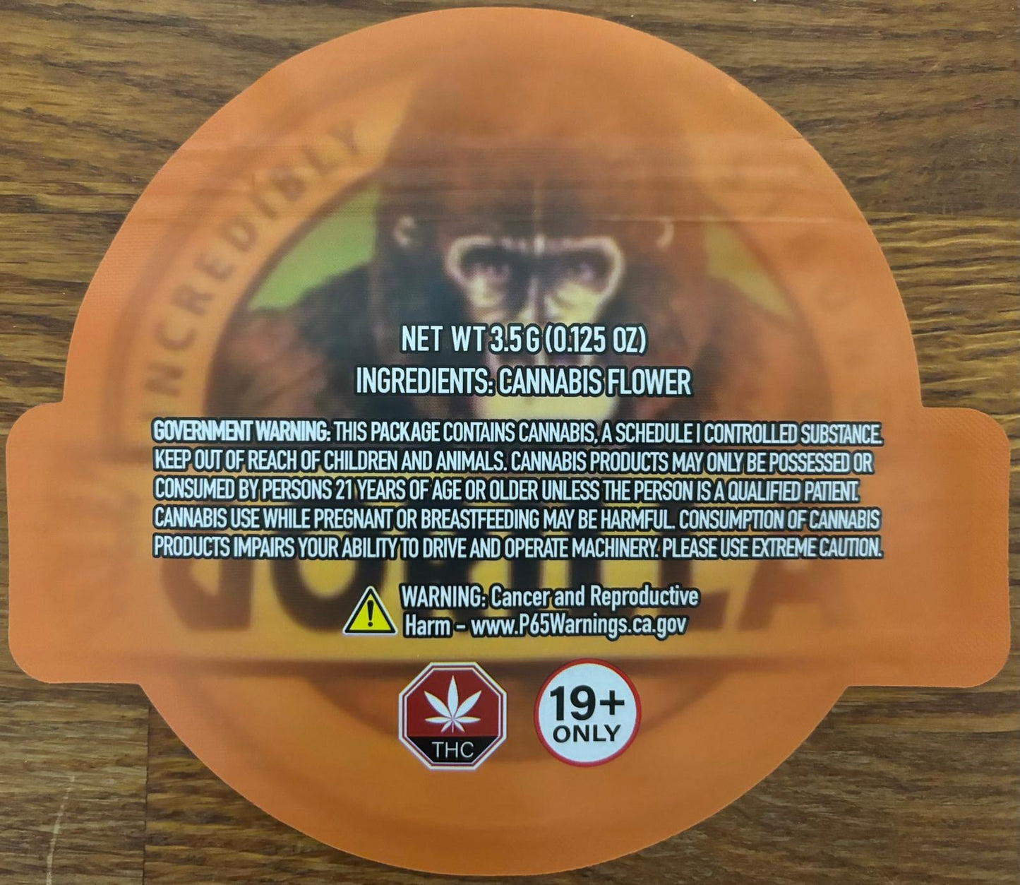 Gorilla Glue 3.5g Mylar bag