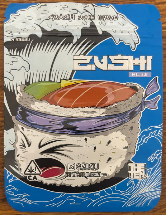 Blue Zushi 3.5g Mylar Bag