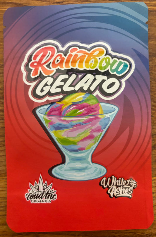 Rainbow gelato Mylar bag