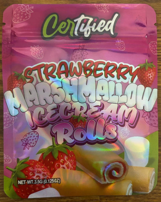 Strawberry Marshmallow Ice Cream Rolls 3.5g Mylar bag