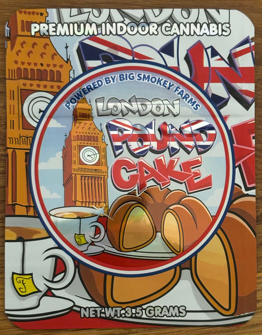 London pound cake 3.5g Mylar bag